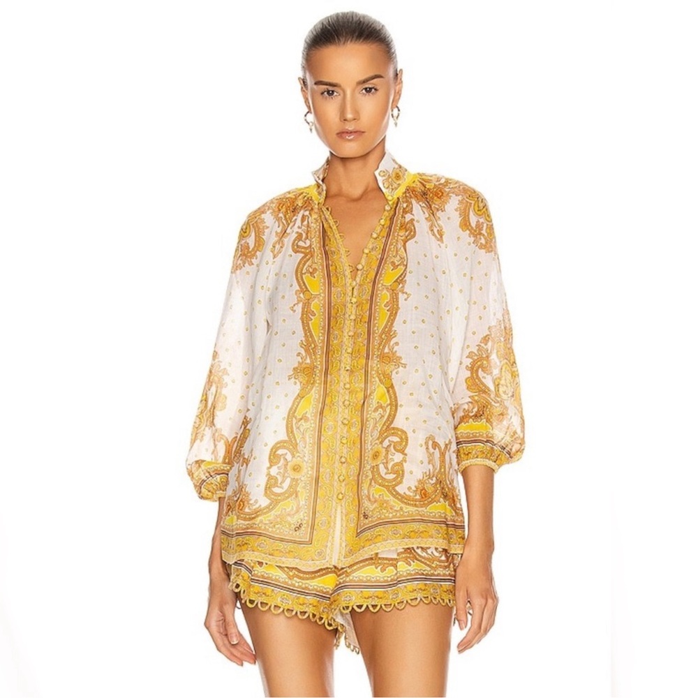 ZIMMERMANN Bells Paisley Blouse Size Zimmermann 0 - Picture 1 of 8
